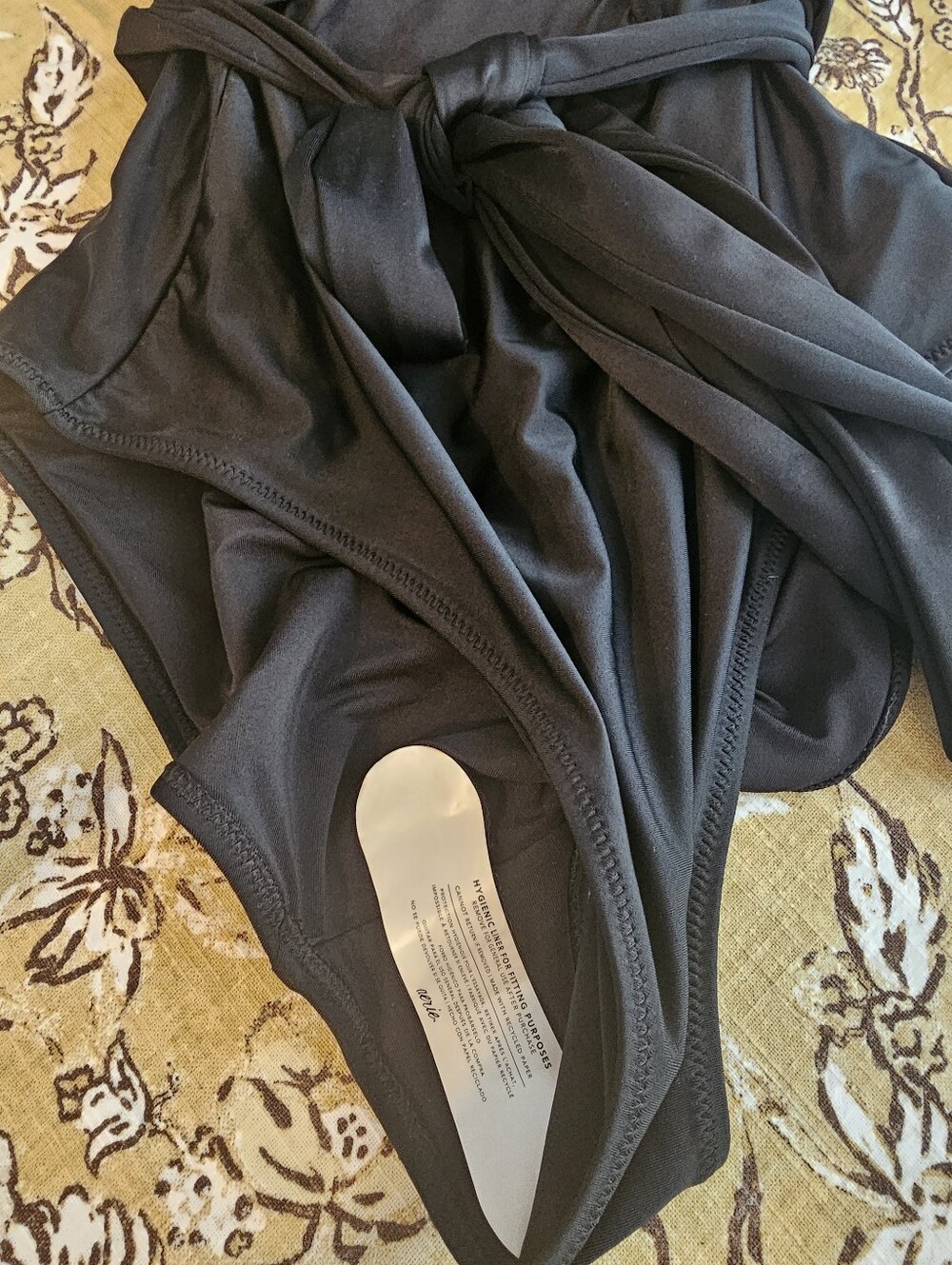 NWT Aerie Black Wrap Style One-Piece Swimsuit Size XL - Picture 2 of 7